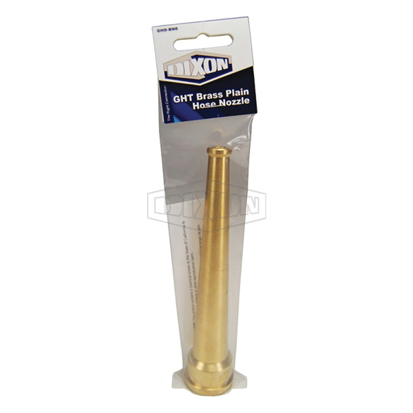 DIXON GHD-BN6 Plain Hose Nozzle, 6 in L, 3/4 in Thread, 100 psi Pressure, Brass