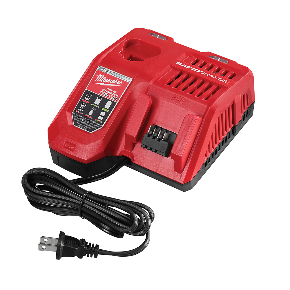 Milwaukee® 48-59-1808 Rapid Charger, 120 VAC, 3 Ah Battery Capacity, 12/18 VDC Battery, Lithium-Ion Battery Chemistry