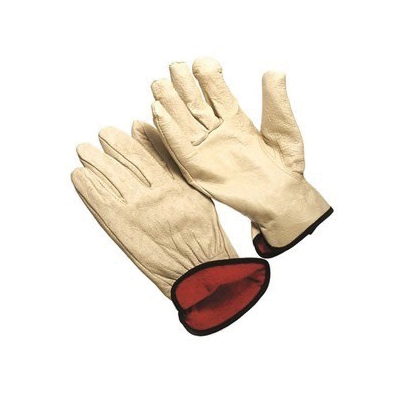 SEATTLE GLOVE 9-6464R-L Driver's Gloves, L, Pigskin Glove, Natural/Red Glove, Safety Cuff