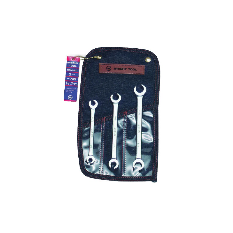 WRIGHT™ 743 Flare Nut Wrench Set, System of Measurement: Standard, 3 -Piece, Satin