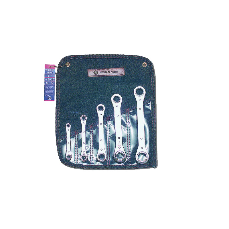 WRIGHT™ 9439 Ratcheting Box Wrench Set, System of Measurement: Standard, 5-Piece, Satin