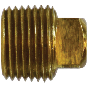 MIDLAND INDUSTRIES 28086 Barstock Square Head Plug, 3/8 in FNPT, 0.8 in, Brass