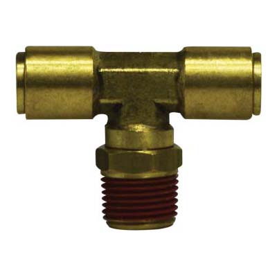 MIDLAND INDUSTRIES 720808S Swivel Branch Tee, 1/2 in Push-In x 1/2 in MPT x 1/2 in Push-In, Brass